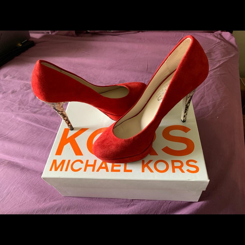 Michael Kors red suede heels